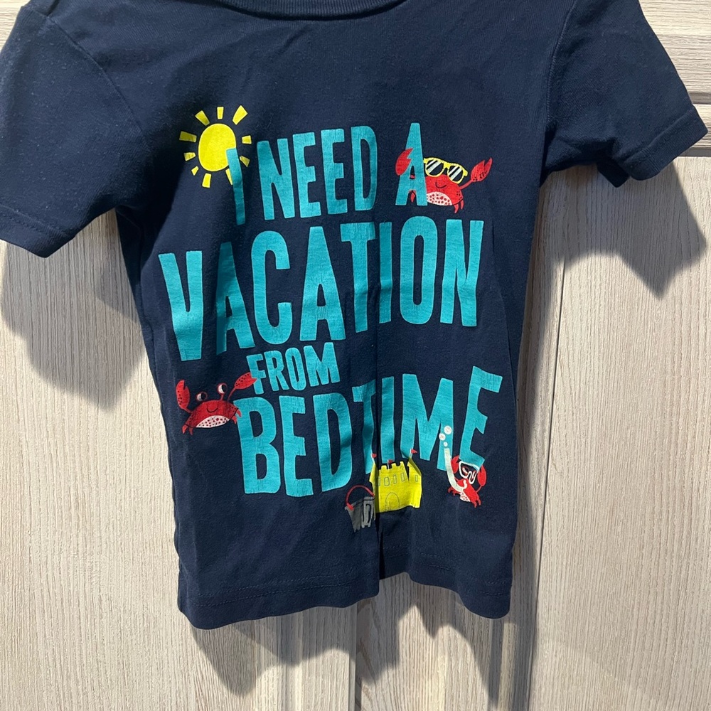 Carter's Navy Blue Tee with Fun Vacation Print